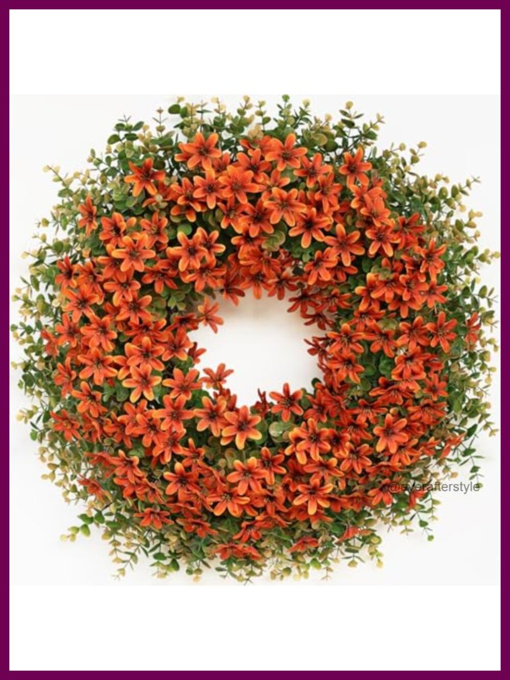 24-26" Artificial Eucalyptus Silk Flower Wreath Outdoor Fall
